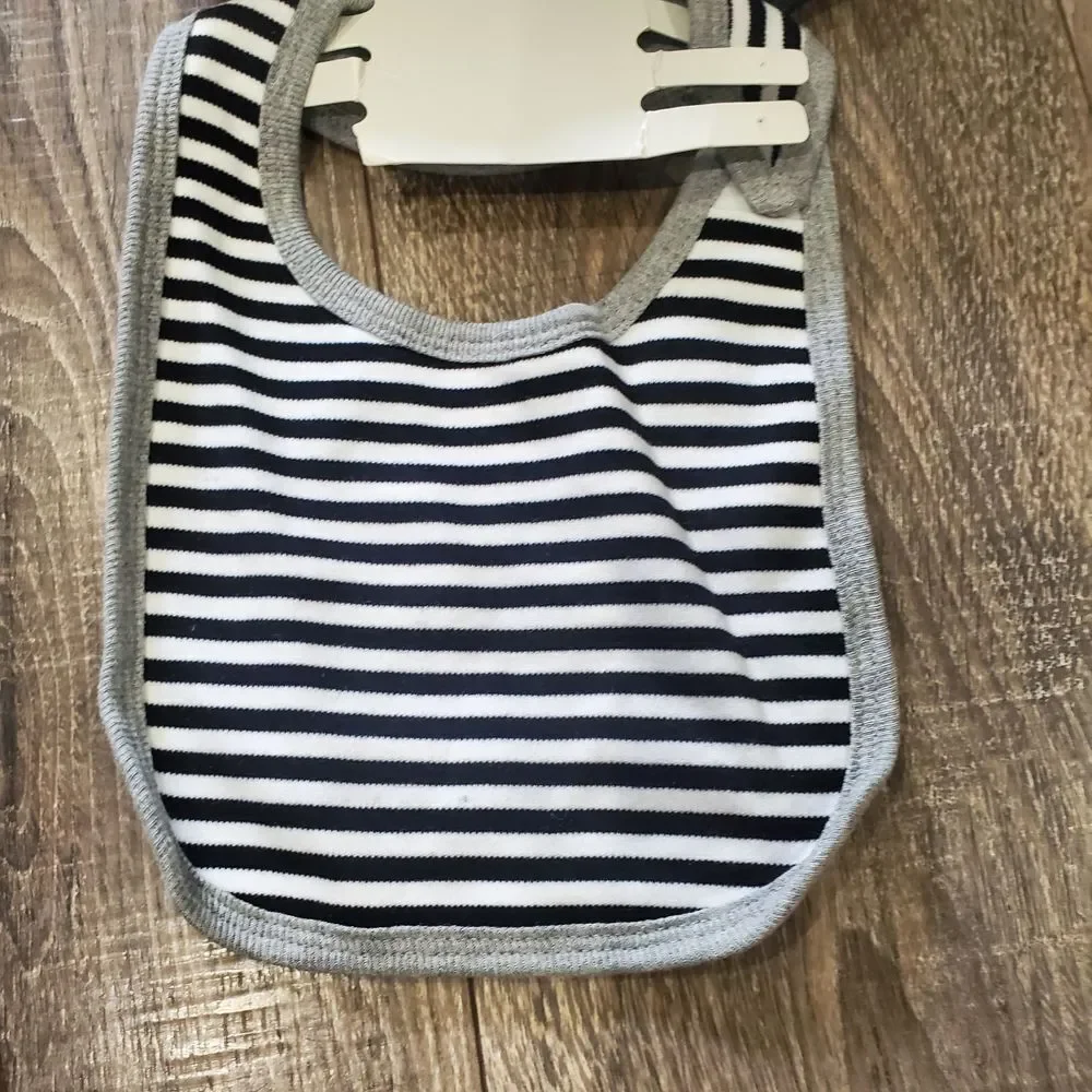 NEW Baby Bibs Cloud Island Gray and Black Snack Bib Set 3 Pieces